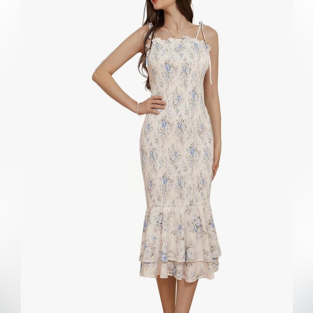 GRACE KARIN Floral Smocked Sundress – Size Medium – $30 (Runs Large)